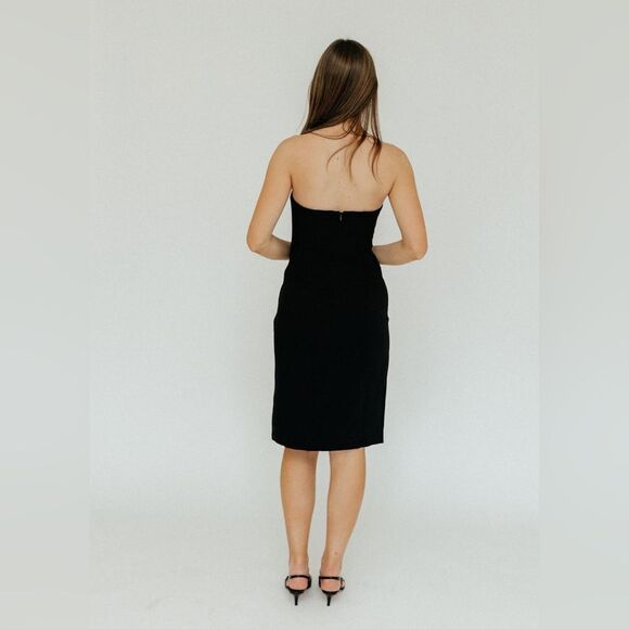 NWT Anine Bing Halle Midi Black Dress Strapless Size L - Picture 7 of 13